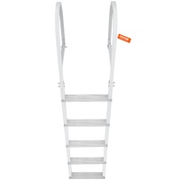 Dock Ladder, Removable 5 Steps, 227 kgs Load Capacity, Aluminum Alloy Pontoon Boat Ladder with 3.1'' Wide Step & Nonslip Rubber Mat, Easy to Install f