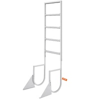 Dock Ladder, Flip-Up 5 Steps, 350 lbs Load Capacity, Aluminum Alloy Pontoon Boat Ladder with 2'' Wide Step & Nonslip Rubber Mat, Easy to Install for S