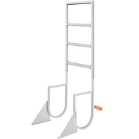 Dock Ladder, Flip-Up 4 Steps, 159 kg Load Capacity, Aluminum Alloy Pontoon Boat Ladder with 50.8 mm Wide Step & Nonslip Rubber Mat, Easy to Install fo