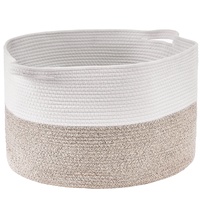 Cotton Rope Storage Basket 87L Woven Blanket Basket 20 x 20 x 14 in