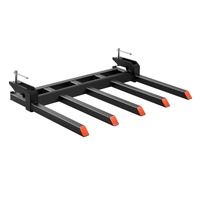 Clamp on Debris Forks to 1200 mm Bucket, 1200 kg Capacity Heavy Duty Clamp on Pallet Forks Attachments, Fit for Loader Bucket Skidsteer Tractor to Cle