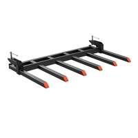 Clamp on Debris Forks to 1500 mm Bucket, 2000 kg Capacity Heavy Duty Clamp on Pallet Forks Bucket, Fit for Loader Bucket Skidsteer Tractor to Clean up