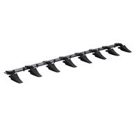 Bucket Tooth Bar, 1650mm, Heavy Duty Tractor Bucket 8 Teeth Bar for Loader Tractor Skidsteer, 2000 kg Load-Bearing Capacity Bolt On Design, for Effici