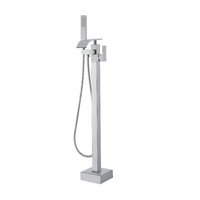 Freestanding Bathtub Faucet, Floor Mount, Freestanding Tub Filler, Shower Mixer Taps, Two Water Modes, Swivel Spout, for Bathing & Showering Pet Bathi