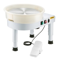 Pottery Wheel, 35 cm Ceramic Wheel Forming Machine, 60-300 RPM Speed Adjustable Foot Pedal, Adjustable Lift Leg, Detachable Basin, Complete Tool Acces