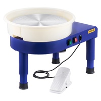 Pottery Wheel, 35 cm Ceramic Wheel Forming Machine, 60-300 RPM Speed Adjustable Foot Pedal, Adjustable Lift Leg, Detachable Basin, Complete Tool Acces