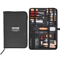Leather Working Tools Kit, 59 PCS Leather Craft Tools with Portable Canvas Storage Bag, Engraving Punching Sewing Stamping Sanding Tools, Ideal for Be
