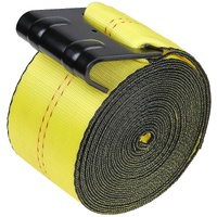Winch Straps, 10.2 cm x 12.2 m, 2.7T Load Capacity, 8.2T Break Strength, Truck Straps with Flat Hook, Flatbed Tie Downs Cargo Control for Trailers, Fa