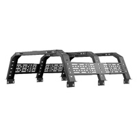 Overland Truck Bed Rack, 125-172.5 cm Width, Adjustable Overland Bed Cargo Rack with Sidebar, 408.2 kg Static Load Capacity, Heavy Duty Steel, for Mid