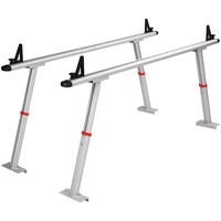 Truck Rack, 363lbs Capacity, 19-34in Adjustable Height, Aluminum Ladder Rack for Truck with 8 Non-Drilling C-clamps, Heavy Duty Truck Bed Rack Two-Bar