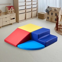Climbing Toys, 4-Piece Set, Foam Climbing Toys for Toddlers 6 Months to 3 Years Old, PU Leather Climbing Blocks, Indoor Climb and Crawl Activity Plays