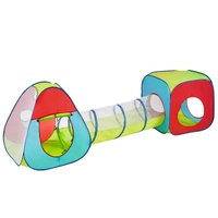 3 in 1 Kids Play Tent with Tunnel for Boys, Girls, Babies and Toddlers, Indoor/Outdoor Pop Up Playhouse with Carrying Bag & Banding Straps as Birthday