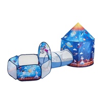 3 in 1 Kids Play Tent with Tunnel for Boys, Girls, Babies and Toddlers, Indoor/Outdoor Pop Up Playhouse with Carrying Bag & Banding Straps Birthday Gi