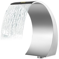Stainless Steel Pool Fountain 17.7 x 11.8 x 23.6 inches Pool Fountain Silver Pool Fountains for In Ground Pools Garden Outdoor Waterfalls Sheer Descen