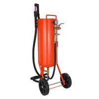 10 Gallon Heavy-Duty Sand Blaster, 60-110 PSI High Pressure Sandblaster, Portable Abrasive Blasting Tank, Air Sand Blasting Kit with 2 Ceramic Nozzles