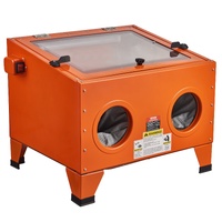 25 Gallon Sandblasting Cabinet, 40-120PSI Portable Benchtop Sand Blasting Cabinet, Heavy Duty Steel Sand Blaster with Blasting Gun & 4 Ceramic Nozzles