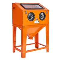 90 Gallon Sandblasting Cabinet with 1.8 Gallon Dust Collection System, 40-120PSI Sand Blasting Cabinet with Stand, Heavy Duty Sand Blaster with Blasti
