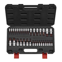 Torx Bit Socket Set, 34-Piece Solid Star and Tamper Proof T6-T70, S2 Alloy Steel and Cr-V Steel, 1/4 in, 3/8 in, and 1/2 in Drives, with Enhanced Stor