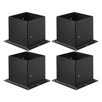 4x4 Post Base 4 Pcs, Inner Size 3.6x3.6 inch / 92x92 mm Post Brackets, Heavy Duty Carbon Steel Decking Posts, Wood Posts Brackets for Pavilion Deck Ra
