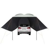 Vehicle Awning, Large 10' x 7' Shade Coverage Car Side Awning, PU2000mm UV50+ Car Awning with Extended Side Canopies and Portable Storage Bag, Suitabl