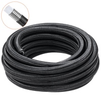 6AN Fuel Line Kit, 7.62 m Fuel Hose Kit, Nylon Stainless Steel Braided PTFE Fuel Line Kit, E85/Oil/Gas/Diesel Hose End Fitting Kit, with 15 PCS Swivel