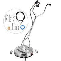 Surface Cleaner 20 inch Flat Surface Cleaner for Pressure Washer 4000psi Pressure with 3/8 Quick Connector Surface Cleaner W/ Casters 10.5GPM Stainles