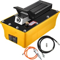 Air Hydraulic Pump, 10,000 PSI Hydraulic Foot Pump, 0.6 Gal Reservoir Foot Operated Air/Hydraulic Pump, with Hose and Spray Gun for Heavy Machinery Ri