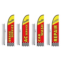 Auto Repair Advertising Feather Flag Kit Swooper Flags and Poles 16.3 FT
