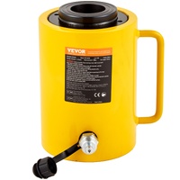 60T 5.08 Cm Hydraulic Cylinder Jack Hollow Single Acting Hydraulic Ram Cylinder 50 mm Hydraulic Lifting Cylinders for Riggers Fabricators (60T 2 Inch 