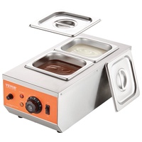 Chocolate Tempering Machine, 2 Tanks Chocolate Melting Pot with TEMP Control, 800W Stainless Steel Electric Commercial Food Warmer For Chocolate/Milk/