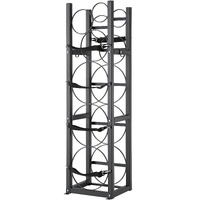Refrigerant Tank Rack, with 3 x 30lbs and Other 3 Small Bottle Tanks, Cylinder Tank Rack 12.79x12.99x47.12 in, Refrigerant Cylinder Rack and Holders f