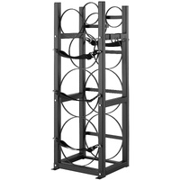 Refrigerant Tank Rack, with 2 x 30lbs and Other 3 Small Bottle Tanks, Cylinder Tank Rack 12.79x12.99x47.12 in, Refrigerant Cylinder Rack and Holders f