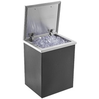 Drop in Ice Chest, 14"L x 12"W x 18"H Stainless Steel Ice Cooler, Commercial Ice Bin with Hinged Cover, 40 qt Outdoor Kitchen Ice Bar, Drain-pipe and 