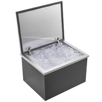 Drop in Ice Chest, 20"L x 16"W x 13"H Stainless Steel Ice Cooler, Commercial Ice Bin with Hinged Cover, 40 qt Outdoor Kitchen Ice Bar, Drain-pipe and 