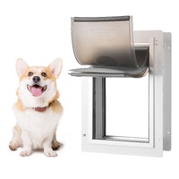Pet Door, 31.2 x 43.5 cm Metal Frame with Lock and 3-Flap System, Weatherproof Doggy Door, Easy to Install in Interior or Exterior Walls, Pet Door Sui