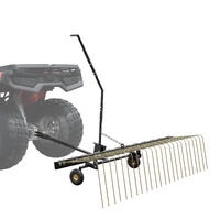 Tow Behind Dethatcher, 1.5m Tow Dethatcher with 24 Steel Tines, Lawn Dethatcher Rake for ATV or Mower, Tow Behind Lawn Rake with Lift Handle for Leave