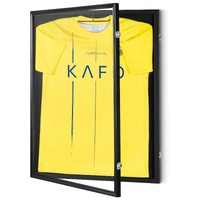 Jersey Display Frame Case, 610 x 812 x 40 mm, Large Lockable Sport Jersey Shadow Box with 98% UV Protection PC Glass and Hangers, for Baseball Basketb