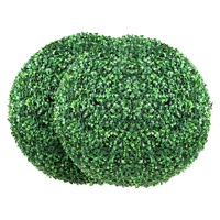 Artificial Topiaries Boxwood Trees, (2 Pieces), Ball-Shape Faux Topiaries Plant, All-year Green Feaux Plant Decorative Balls for Backyard, Balcony,Gar