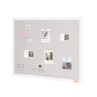48"x36" White Cork Board with Linen Surface – Stylish Wall-Mounted Bulletin Board for Home, School, Office – Elegant & Functional Noticeboard