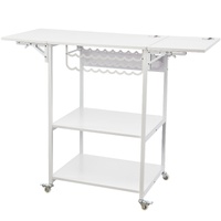 Heat Press Table 3Tier Movable Heat Press Stand Foldable with Wheels White