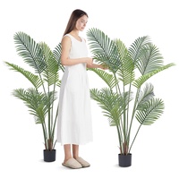 Artificial Palm Tree, 1.5m Tall Faux Plant, Secure PE Material & Anti-Tip Tilt Protection Low-Maintenance Plant, Lifelike Green Fake Tree for Home Off