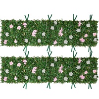 Artificial Luxury‌ Flower Wall Backdrop, 2 PCS, Each Panel 61 x 243.8 cm, Gorgeous 3D Silk Floral Backdrop Pet Friendly, Easy Installation Flower Wall