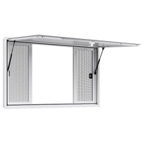 Concession Window 1524x915 mm, Aluminum Alloy Service Window for Food Truck, Up to 85 Degrees Stand Serving Window with 4 Sliding Windows, Awning Door