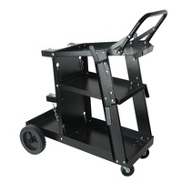 Welding Cart, 3-Tier Welder Cart Heavy Duty with 400 Lbs Weight Capacity, 360° Swivel Wheels, Tank Storage Safety Chains, Rolling MIG Welder Cart for 