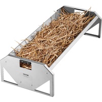 Livestock Feeding Trough, 22 Gallon Capacity, 45" Hay Feeder, Heavy Duty Steel Livestock Trough, Galvanized Steel Sheep Feeder Trough Feeding up to 10