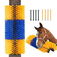 Livestock Scratching Brush, Horse Brush with 2 Screws, 20 x 7.5 in Cow Scratcher, for Back Itch Relief & Keep Cleaning, Grooming & Scratching Post Bru