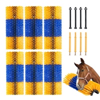 Livestock Scratching Brush, 6 Pcs Horse Brush with 12 Screws, 20 x 7.5 in Cow Scratcher, for Back Itch Relief & Keep Cleaning, Grooming & Scratching P