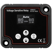 Dual Battery Isolator, 12V 140 Amp, Manual and Automatic VSR Voltage Sensitive Relay with LCD Screen, Smart Battery Isolator for Lithium & Lead-Acid B
