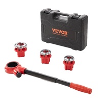 Ratchet Pipe Threader Kit, 1/2" NPT, 3/4" NPT, 1" NPT Manual Ratcheting Pipe Threader, Portable Pipe Threading Tool Set with 3PCS NPT Dies, Storage Ca