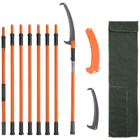 Manual Pole Saw, 2.24 m-8.24 m Extendable Tree Pruner, Sharp Steel Blade High Branches Trimming, Manual Branch Trimmer with Lightweight 8 Fiberglass H
